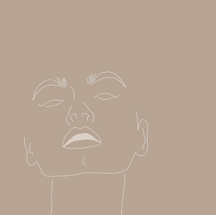 Ilustracja twarzy kobiety, estetyczna grafika liniowa kobiet Tapeta HD