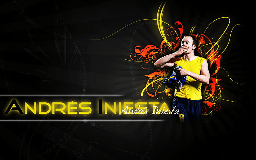 andres iniesta spanyol 2014, logo spanyol HD wallpaper