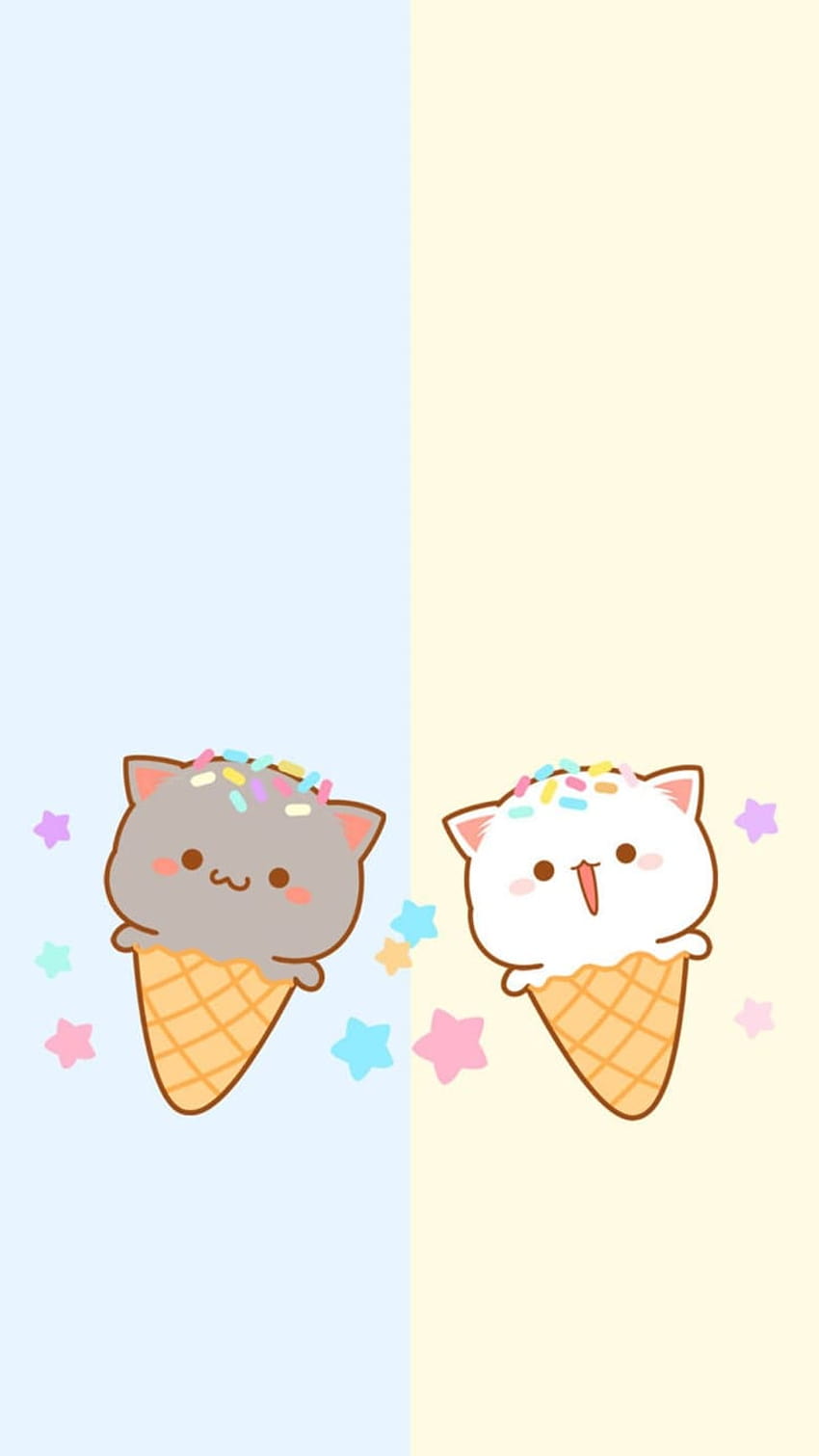 вкусен, котки и каваи, сладоледена котка HD тапет за телефон