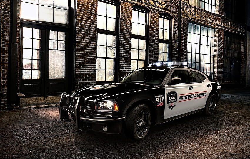 night, background, the building, Dodge, muscle car, Dodge, Charger, the front, the charger, Muscle car, Pursuit, Pace Car , section dodge, 2011 dodge charger ppv HD wallpaper