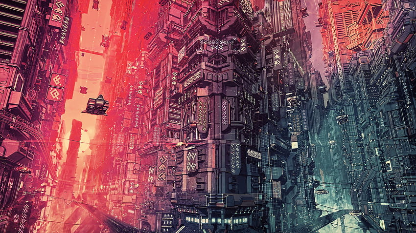 2560x1440 Cyber ​​​​Futuristic City Fantasy Art Résolution 1440P, Arrière-plans et anime cyber city Fond d'écran HD