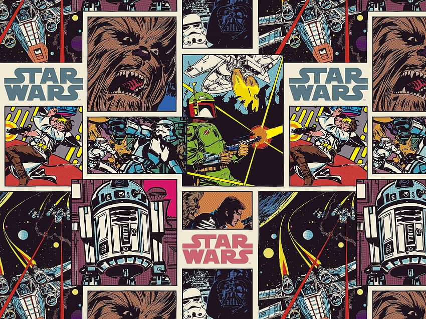 Coller le mur Star Wars Comic Chewbacca Luke Skywalker Wall Mural, star wars comics Fond d'écran HD