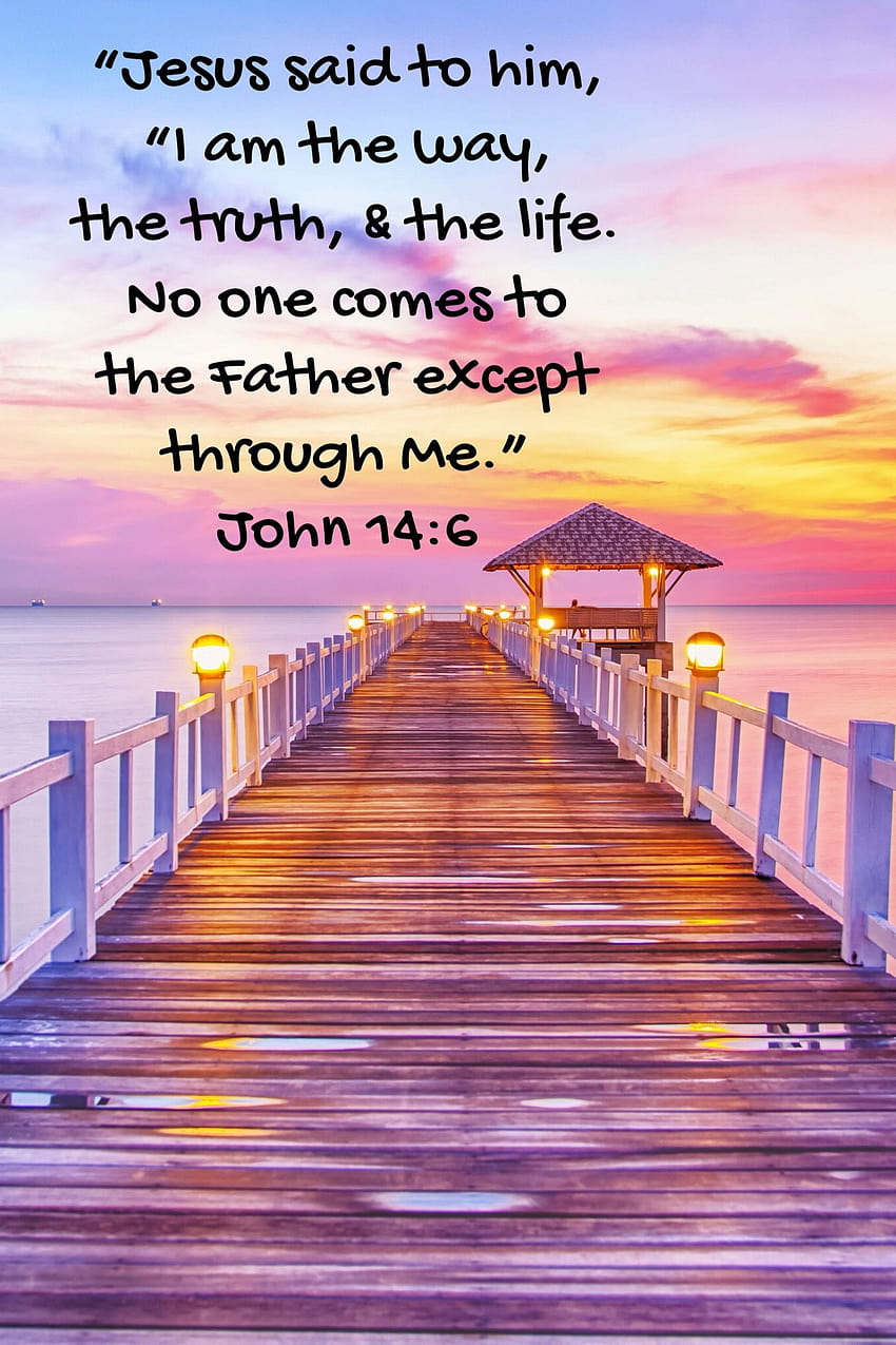 Bibelvers Johannes 14:6. Jesus ist der Weg, die Wahrheit und das Leben, Bibelvers Sommer HD-Handy-Hintergrundbild