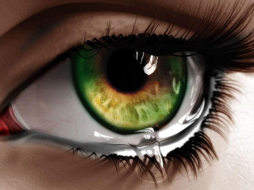 1400x1050 eye, tear, macro, green, tear drops HD wallpaper