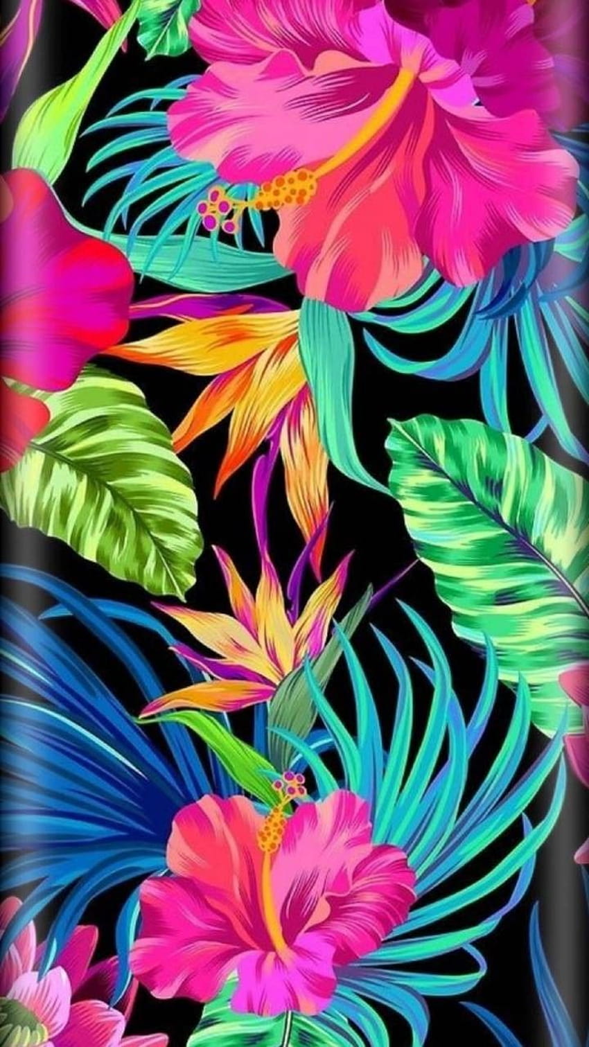Joanne Pimpek on Edge Effect, abstrakcyjne letnie kwiaty Tapeta na telefon HD
