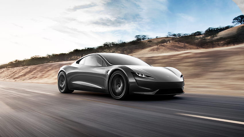 Schwarzer Roadster, schwarzer Tesla-Roadster HD-Hintergrundbild