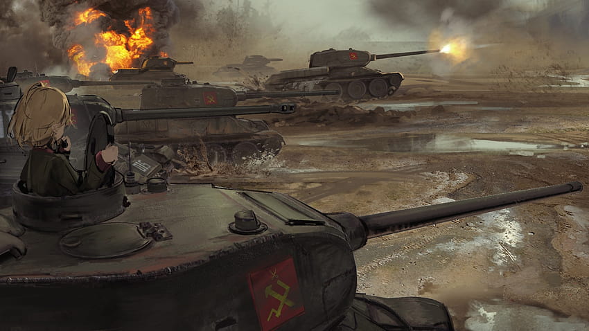 3840x2160 Girls Und Panzer, Battlefield, Tanks, Explosion HD wallpaper