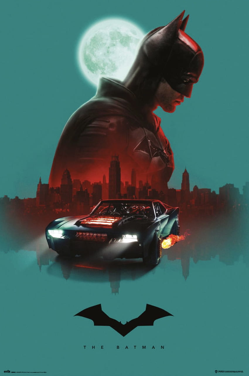 THE BATMAN bekommt ein neues von Robert Pattinson in Kostüm- und Werbeplakatkunst, das Batman-Logo-Poster 2022 HD-Handy-Hintergrundbild