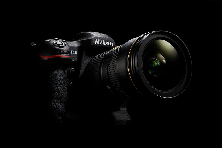 Black Nikon DSLR camera, camera black HD wallpaper
