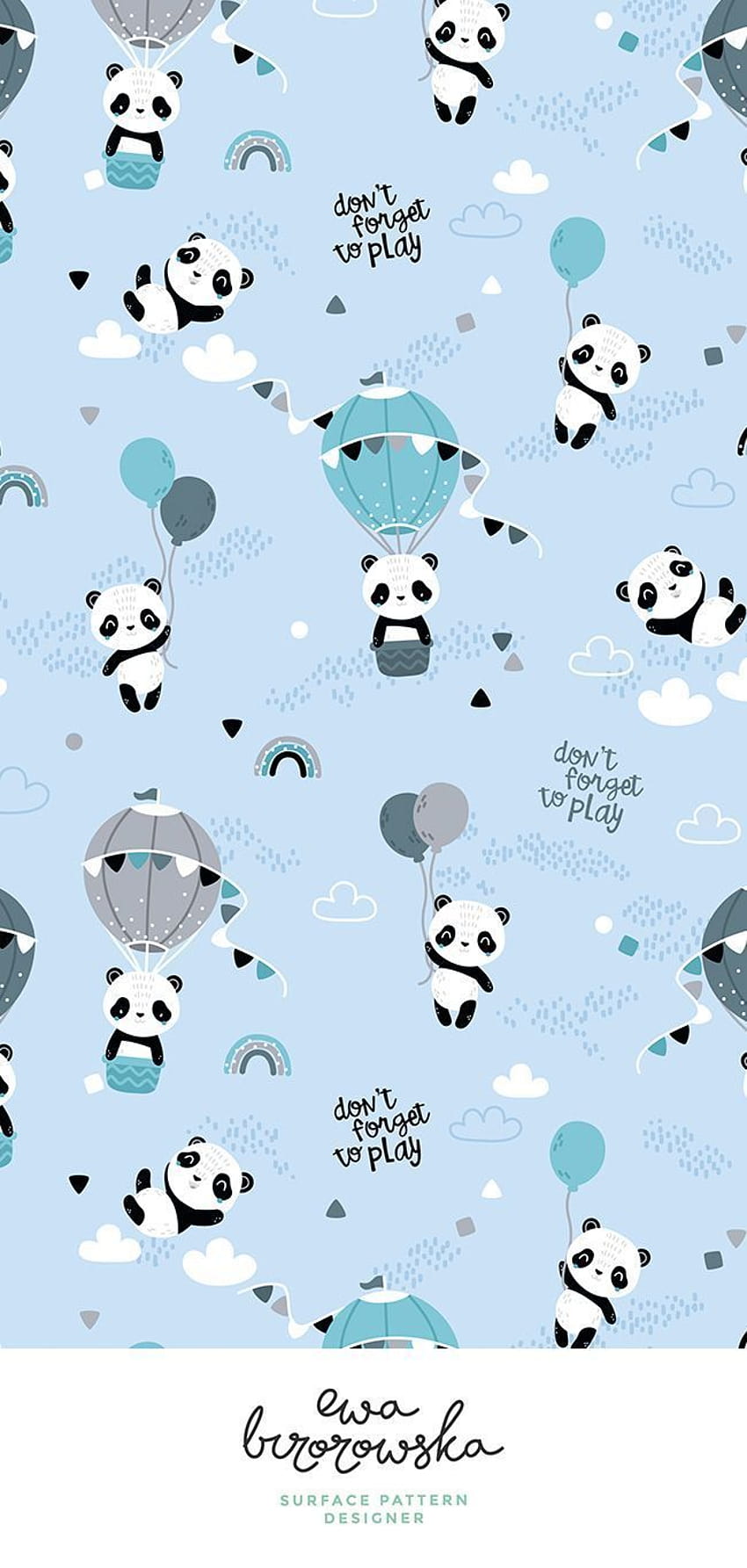 Cute Blue Panda, aesthetic panda blue HD phone wallpaper