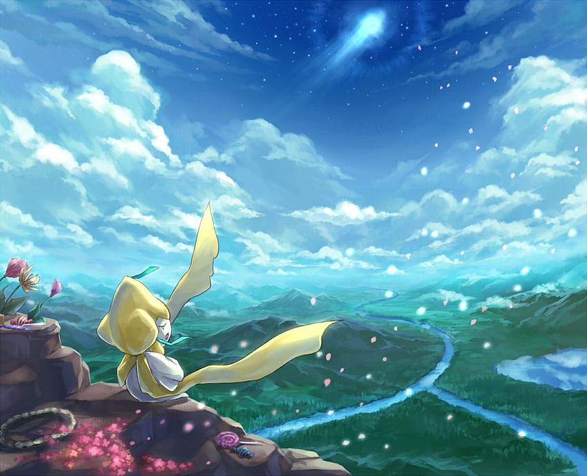 Jirachi. Don't forget to like this Pokemon Facebook page for more HD wallpaper