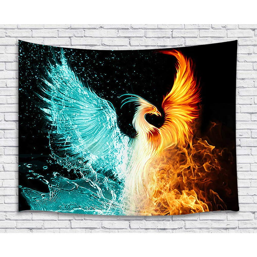Water Ice and Fire Rising Phoenix Animal Anime Premium Home Art Wall Blankets Decor HD phone wallpaper