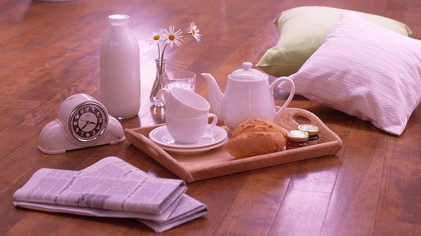 Tagged With Wellness: Newspaper Coffe Croissant Pillows HD wallpaper