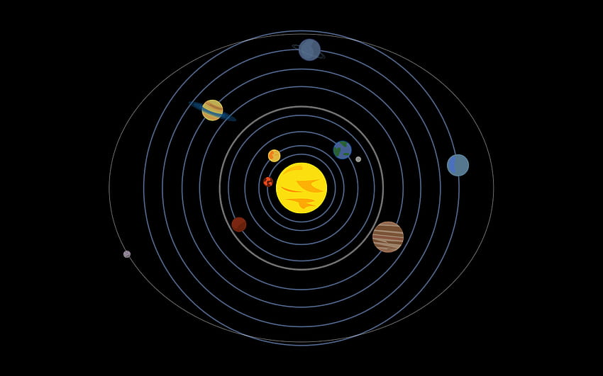 Solar System, Planet, Orbits, Minimalism / and Mobile Backgrounds, solar system minimalist HD wallpaper