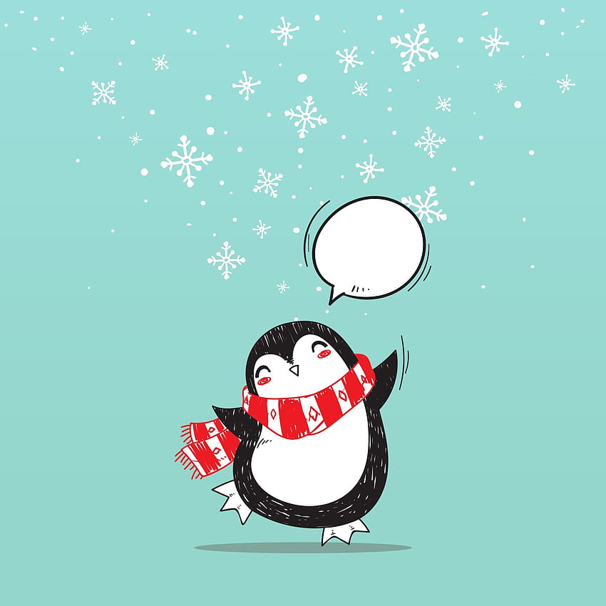 1920x1920 penguin, art, christmas, happiness backgrounds HD phone wallpaper