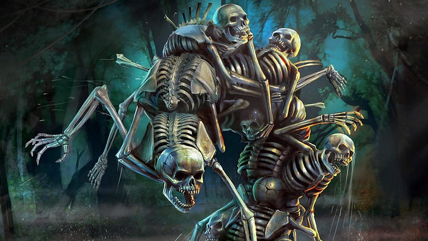 6 Scary Skeleton, esqueletos espeluznantes y aterradores fondo de pantalla