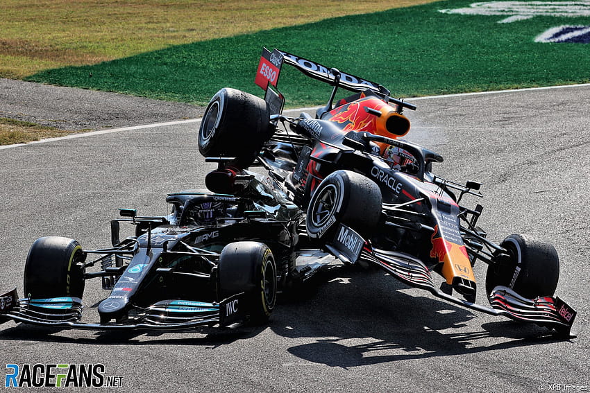 Max Verstappen and Lewis Hamilton crash, Monza, 2021 – RaceFans HD wallpaper