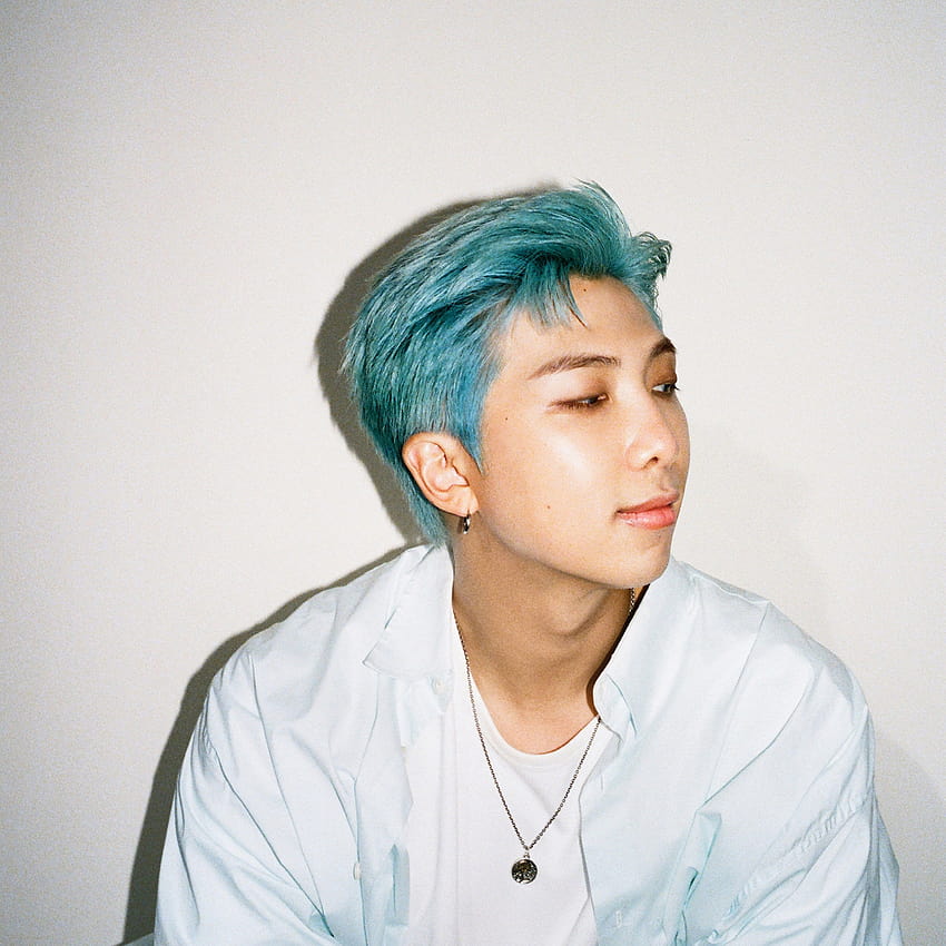 RM of BTS Has Pastel Blue Hair Again HD phone wallpaper