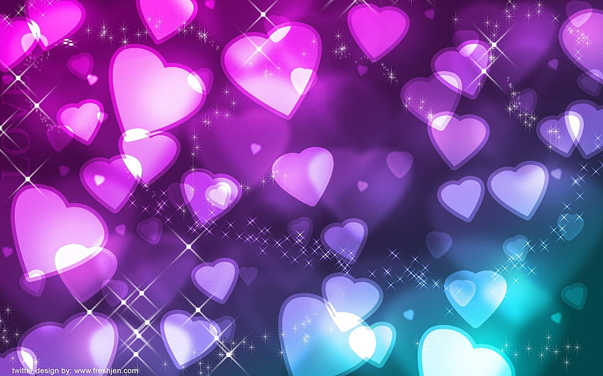 Cool Heart Backgrounds Group, rose en feu violet Fond d'écran HD