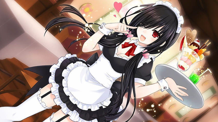 anime, Anime Girls, Tokisaki Kurumi, Date A Live, Maid Outfit / y s móviles, anime girl maid fondo de pantalla