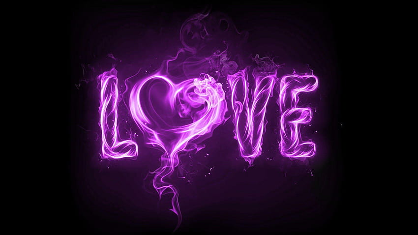 Love Full Size, purple fire HD wallpaper
