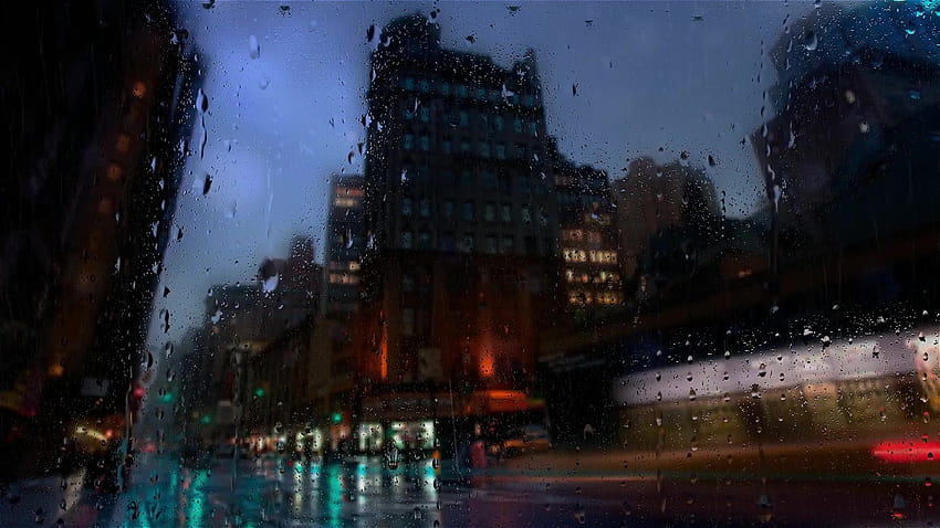 City Rain Live, pemandangan kota hujan Wallpaper HD