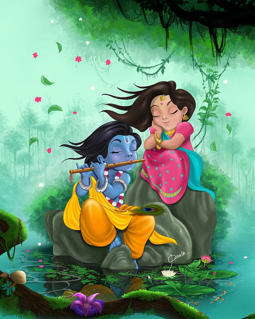 ArtStation, dessin animé radha krishna Fond d'écran de téléphone HD