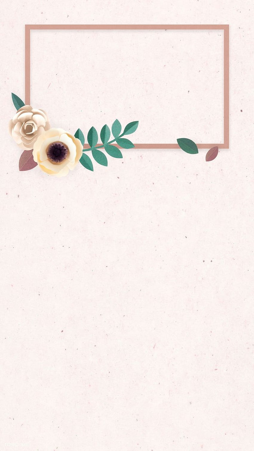 Premium-Illustration von Papierbastel-Blumenelementkarten-Vorlagenvektor über Hochzeit, rosa Hintergrund, … HD-Handy-Hintergrundbild