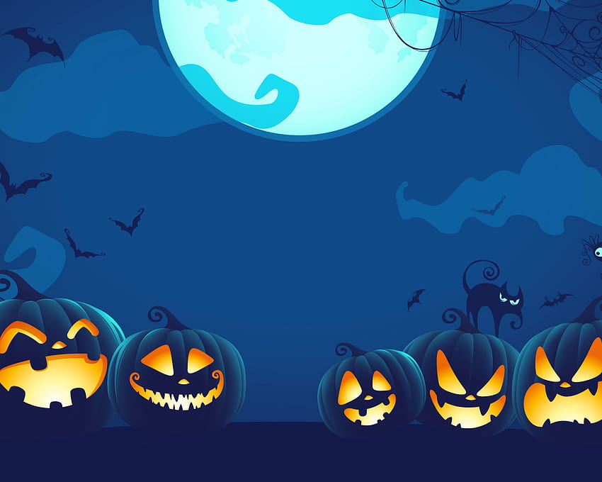 Halloween, Cartoon, Nigh, Darkness, Blue, Bats • For You For & Mobile, 할로윈 박쥐 만화 HD 월페이퍼