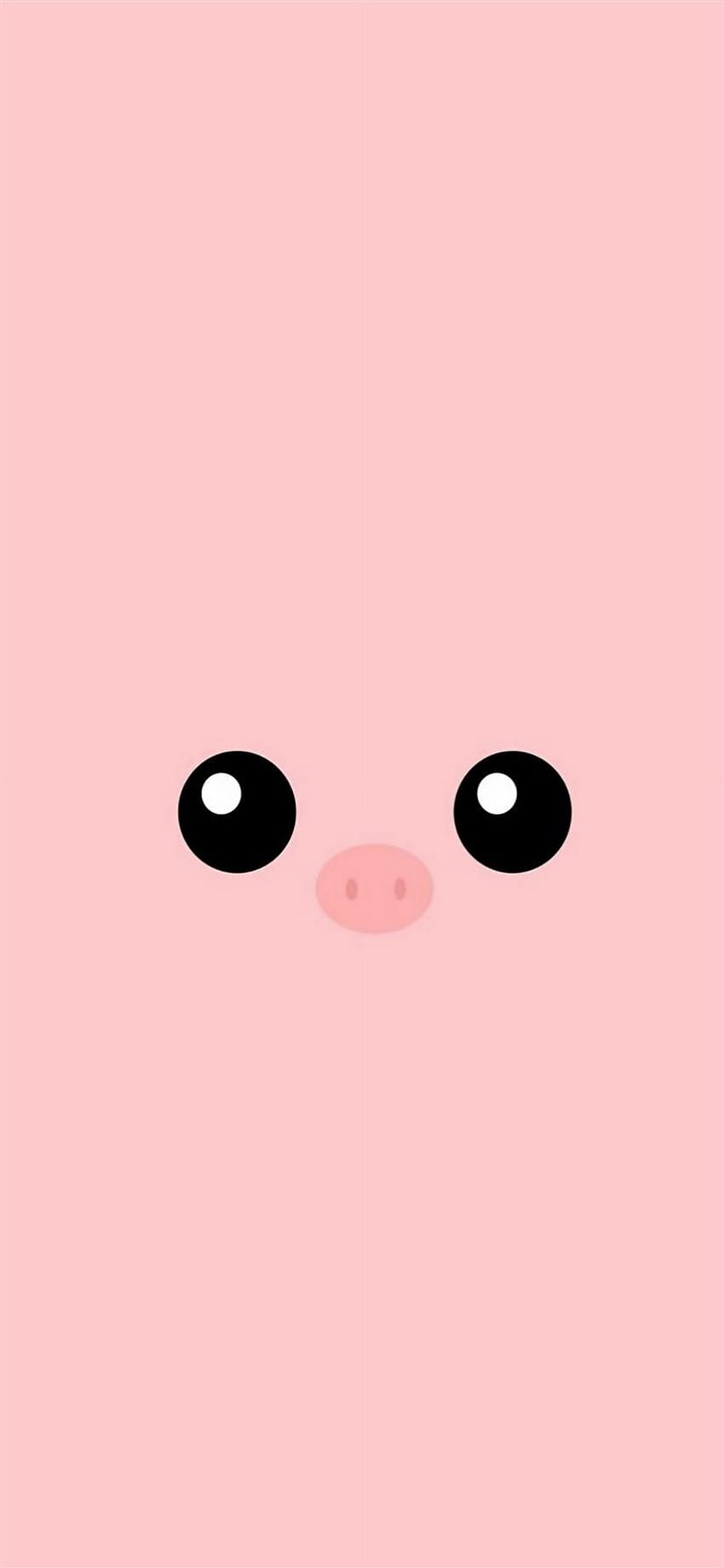Minimal Pink Piggy Cute Eyes iPhone, cute pink iphone HD phone wallpaper