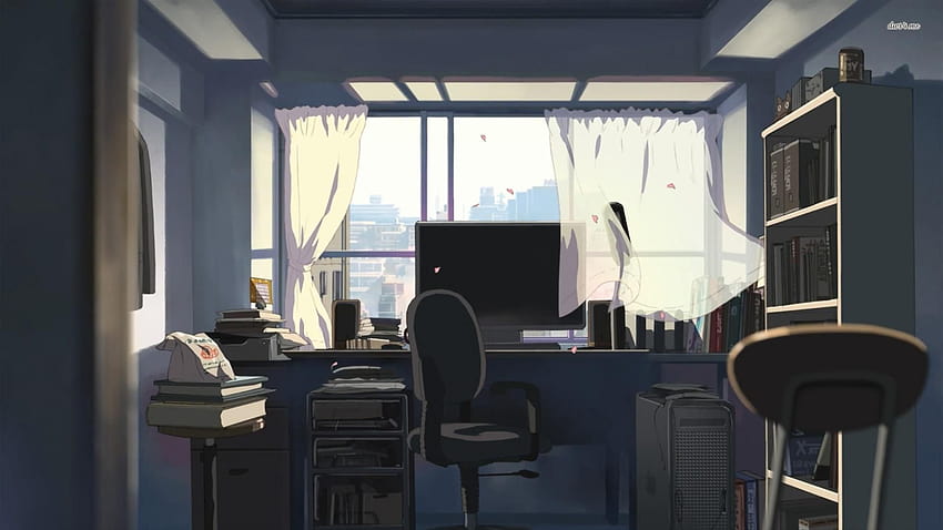 Anime Room, anime office HD wallpaper