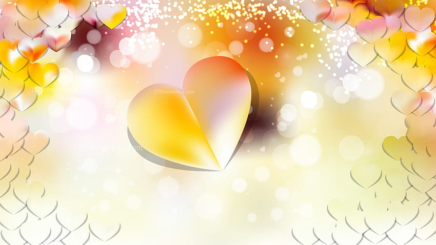 Light Color Heart Backgrounds, orange heart HD wallpaper