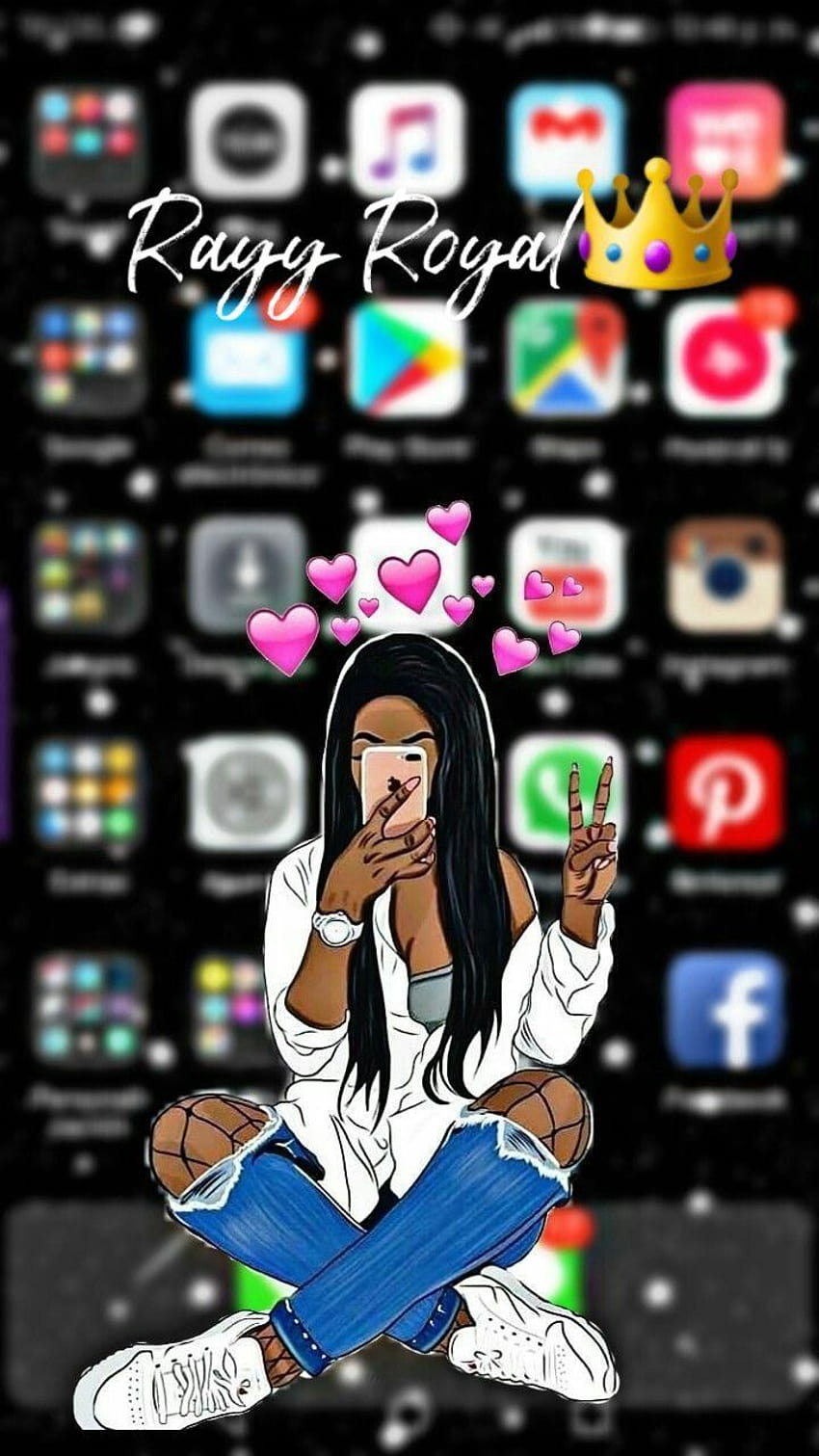 Cartoon Black Girls, linda chica negra fondo de pantalla del teléfono