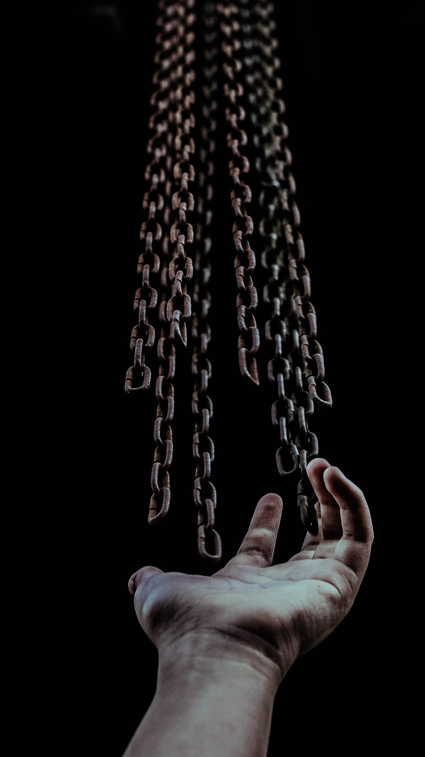 man's hand and chains – Dark HD phone wallpaper