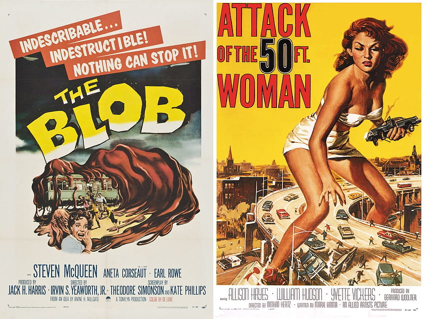 Плакат на филма The Blob Attack of the 50 Foot Woman, женски плакат HD тапет