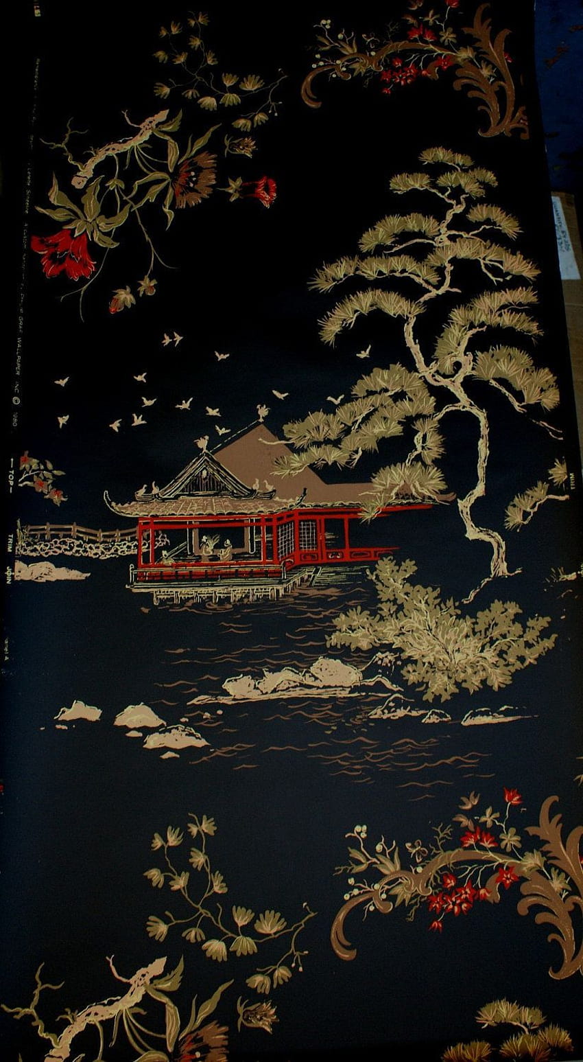 Asian Pagoda CHOCOLATE TAN Retro ...pinterest, china aesthetic HD phone wallpaper