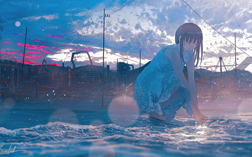 2560x1600 Pretty Anime Girl, Summer Times, Bokeh, Sea, anime girl summer  time HD wallpaper | Pxfuel
