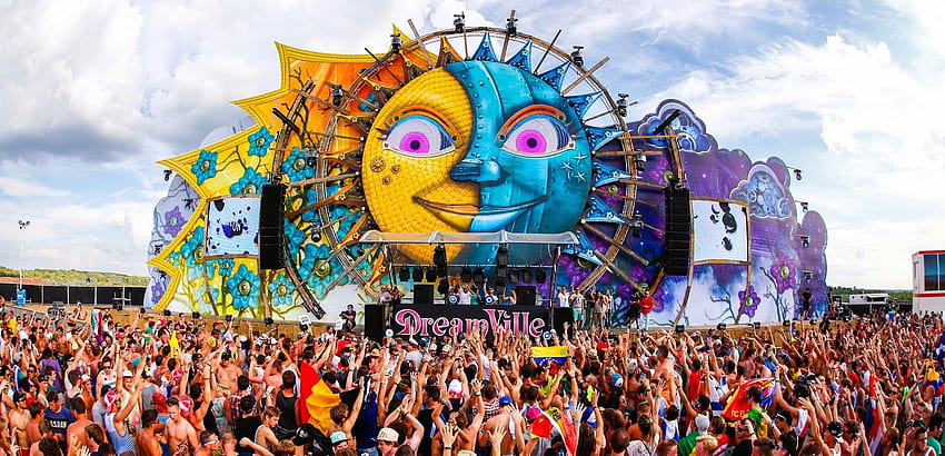 Tomorrowland Festival, sol and luna HD wallpaper