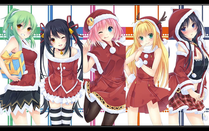 Anime Christmas ·① fantastici sfondi, gruppo scolastico di ragazze anime Sfondo HD