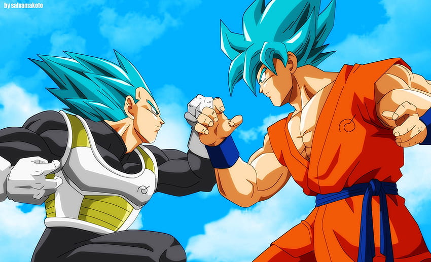 Goku vs Vegeta, goku black vs vegeta HD wallpaper