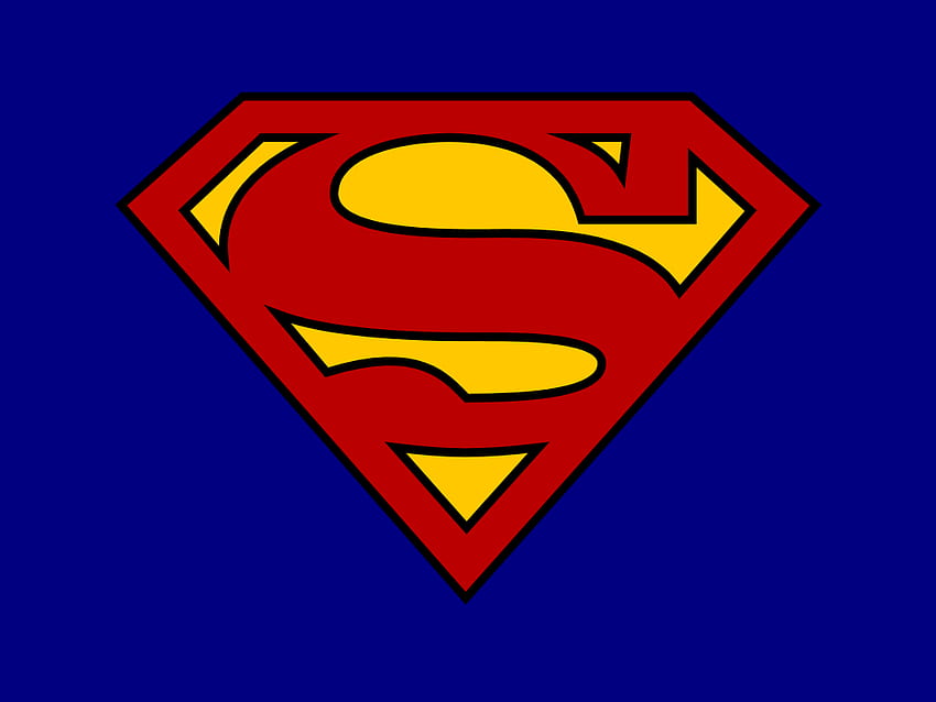 Фонове с лого на Супермен, синьо лого на Супермен HD тапет