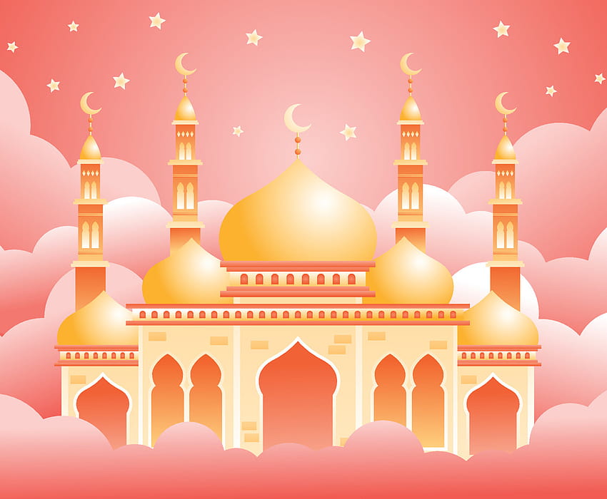 Beautiful Mosque Backgrounds, mosque vector HD wallpaper