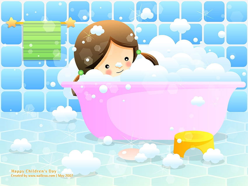 Vector Girl Bath Time < Vector < Gallery < HD wallpaper