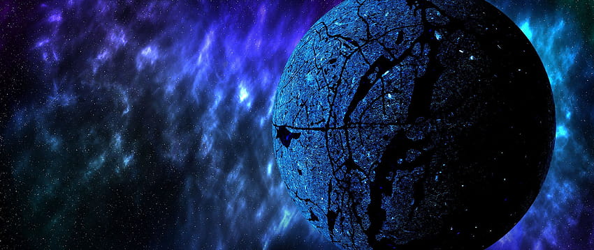 2560x1080 planet, space, universe, galaxy, blue dual wide backgrounds, galaxy blue HD wallpaper
