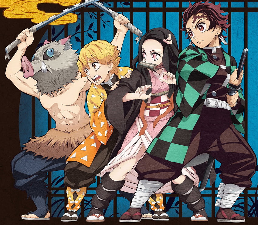 Inosuke Hashibira Nezuko Kamado Tanjiro Kamado and Zenitsu Agatsuma, demon slayer tanjiro zenitsu and inosuke HD wallpaper