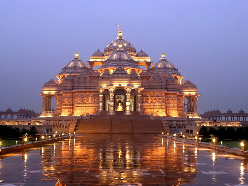 Tempio di Akshardham, India, tempio di Sfondo HD