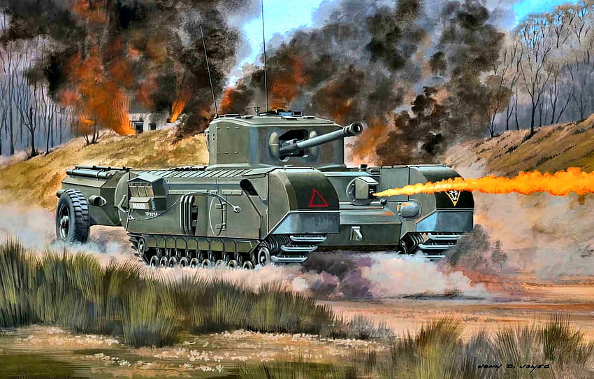 Panzer, Der Zweite Weltkrieg, Churchill, Großbritannien, Flammenwerfer, Churchill Crocodile, Abschnitt Waffen HD-Hintergrundbild