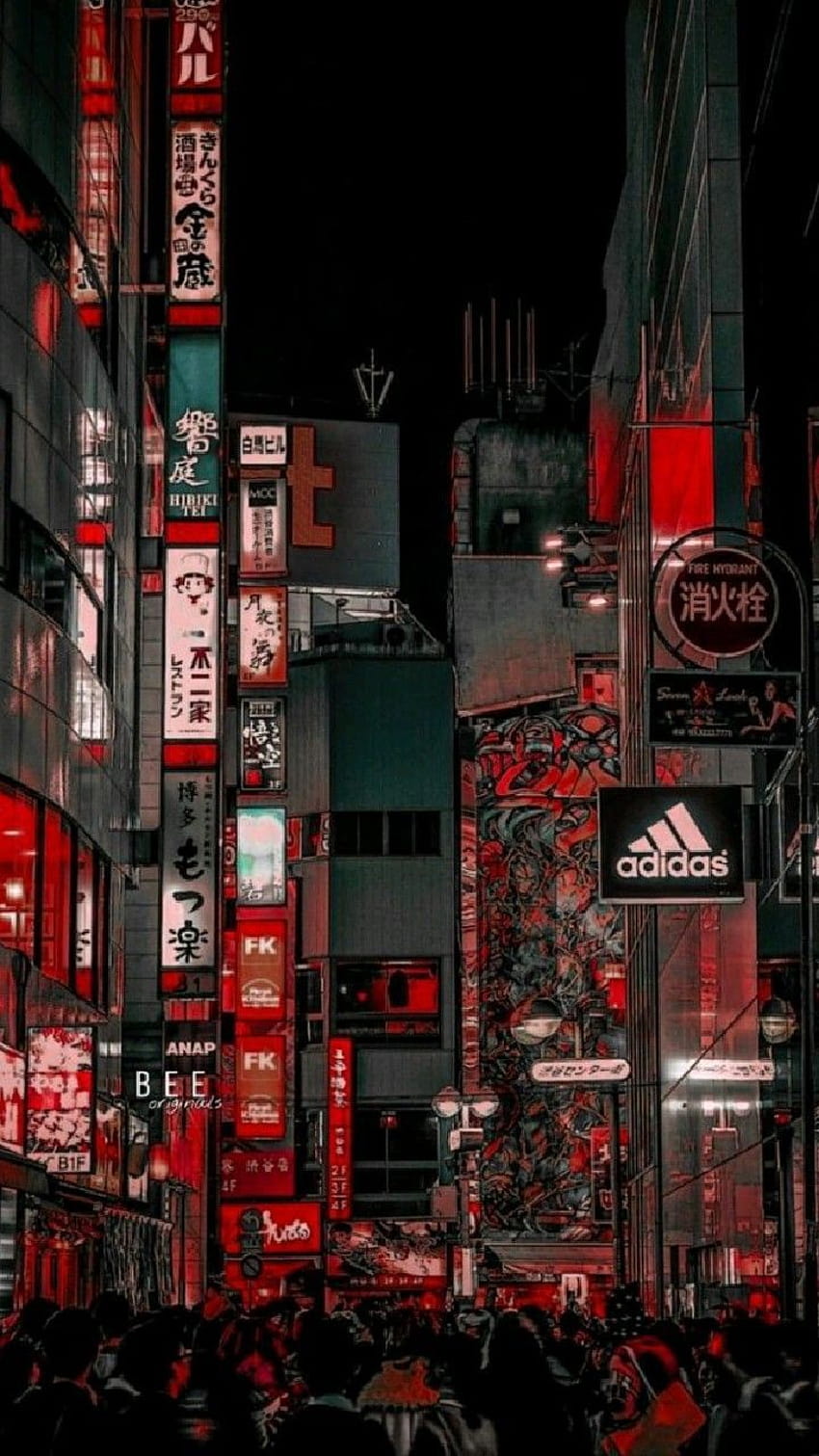 RED CITY LIGHTS LOCKSCREEN, 일본의 미적 도시 전화 HD 전화 배경 화면