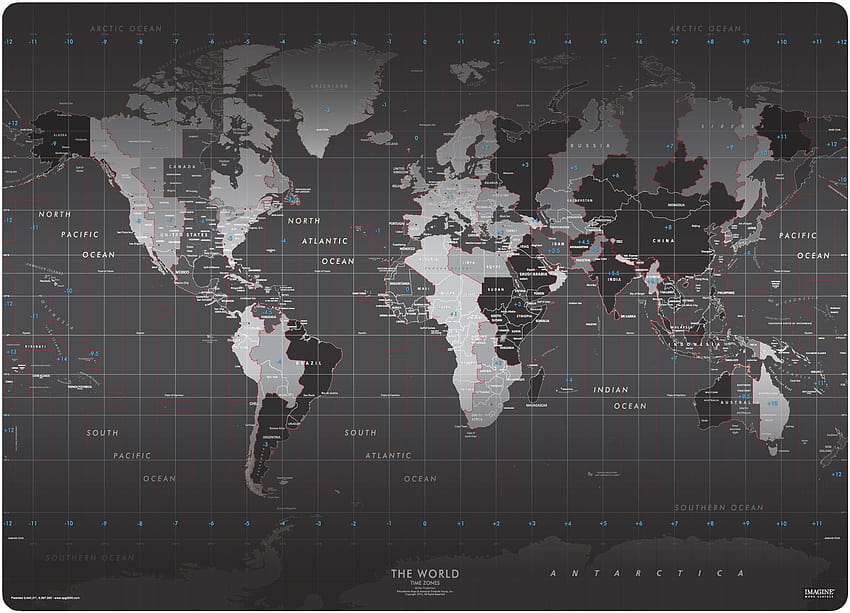 Fusos Horários Mundiais Extra Grande Não, mapa-múndi preto papel de parede HD