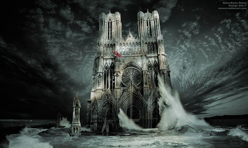Katedral Notre, arsitektur gotik Wallpaper HD